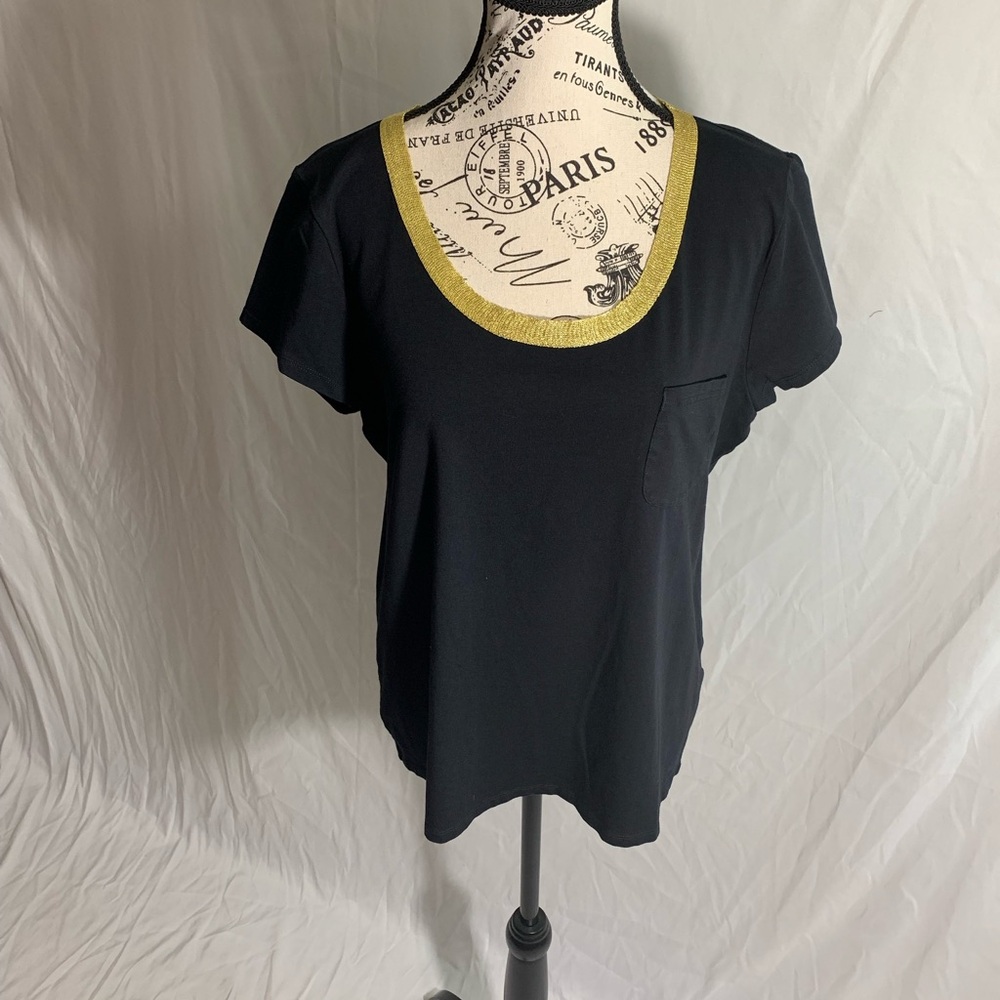 Calvin Klein Black Tee with Gold Accent
